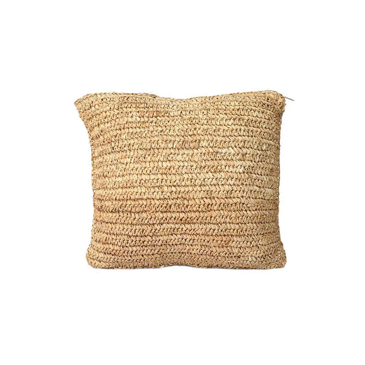 Raffia Flowers Square Cushion Cover - Natural - 40x40