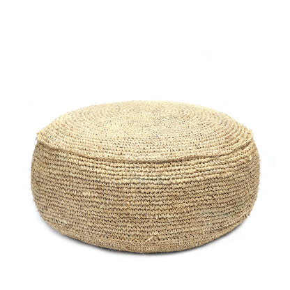 The Raffia Flowers Pouffe - Natural
