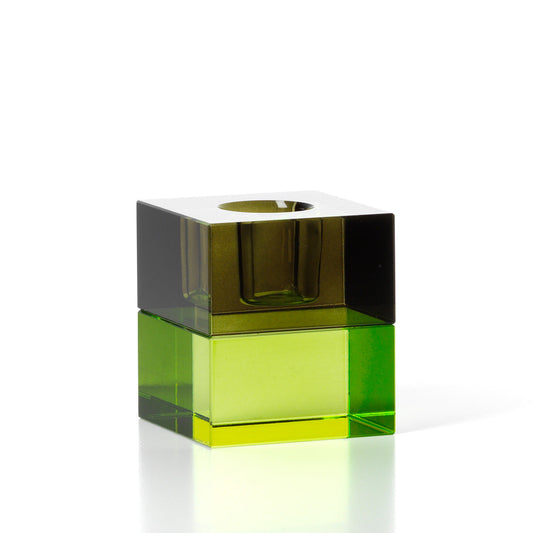 The Gem Blocks Candle Holder - Green Smoke