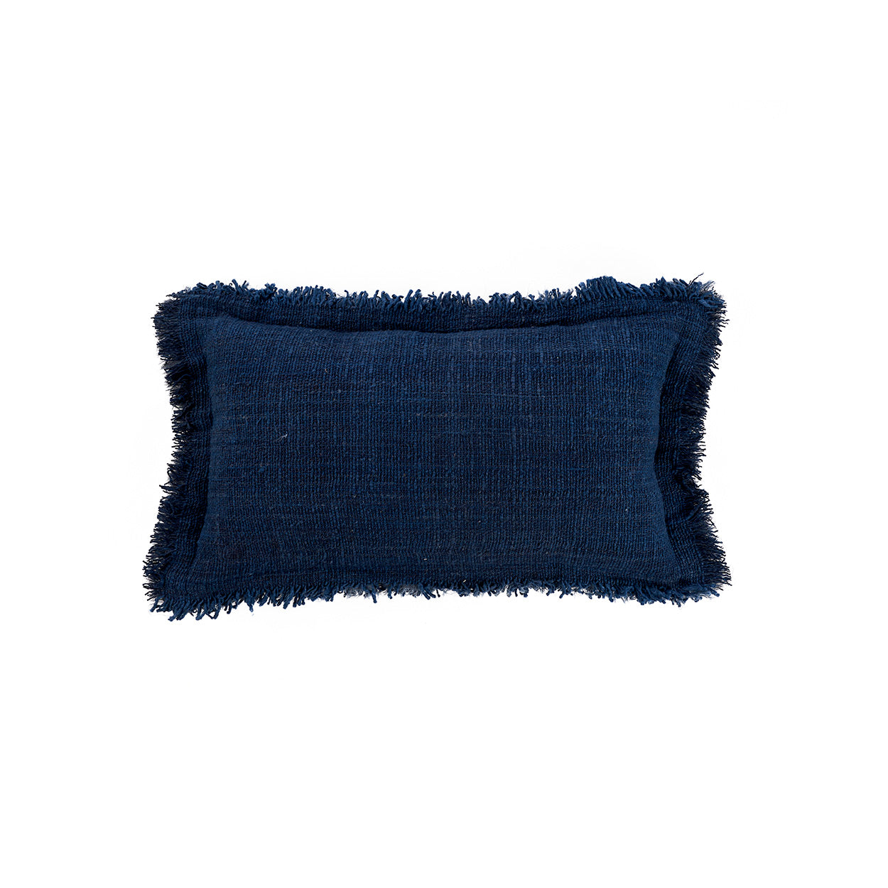 The Azure Fringe Cushion Cover - Indian Blue - 30x50