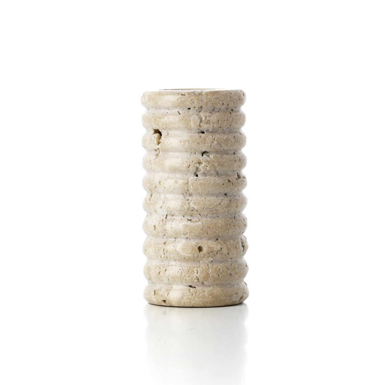 The Travertine Ripple T-Light Holder - Beige - L