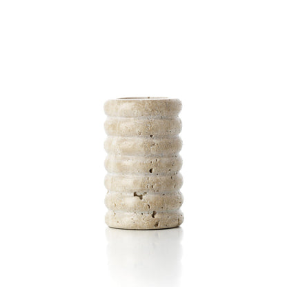 The Travertine Ripple T-Light Holder - Beige - M