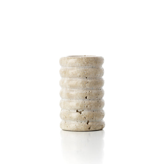 The Travertine Ripple T-Light Holder - Beige - M