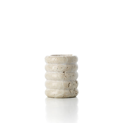 The Travertine Ripple T-Light Holder - Beige - S