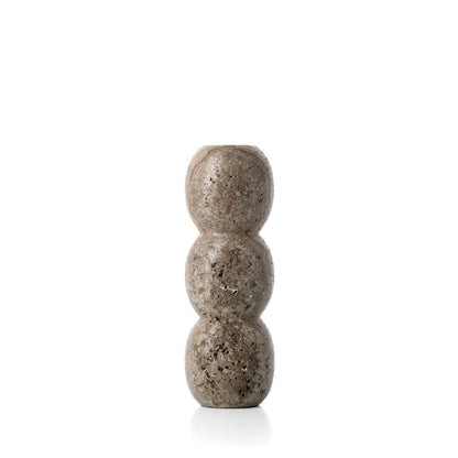 The Travertine Totem Taper Candle Holder - Grey - L