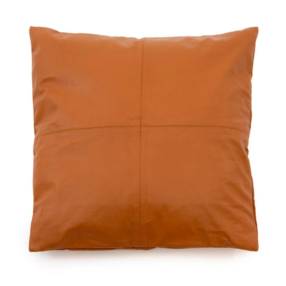 The Four Panel Leather Cushion Cover - Camel - 60x60