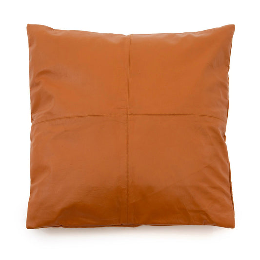 The Four Panel Leather Cushion Cover - Camel - 60x60