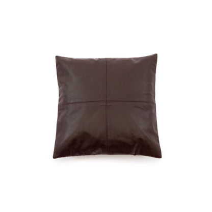 The Four Panel Leather Cushion Cover - Choco - 40x40