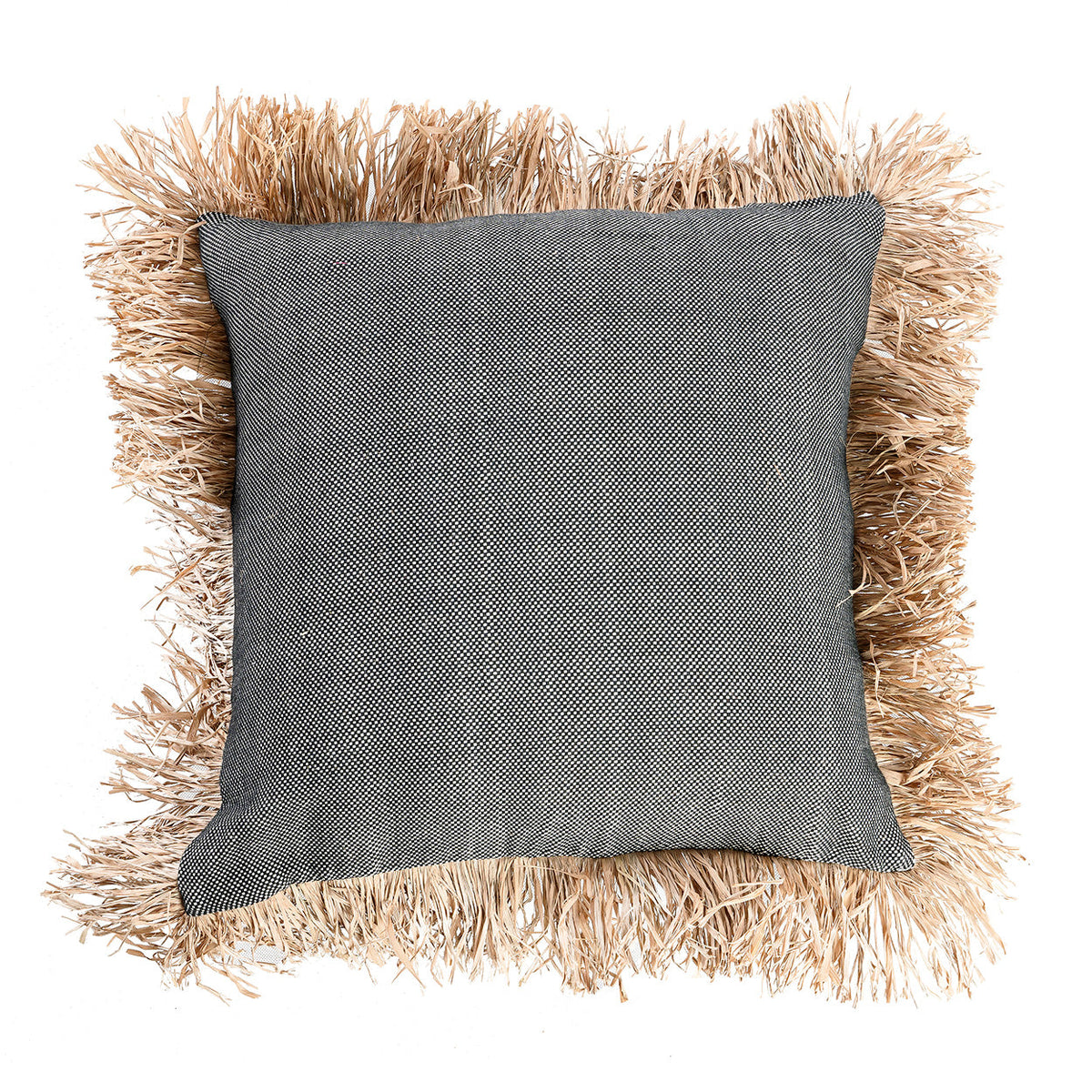 The Cotton Bonita Cushion Cover - Natural Black - 60x60