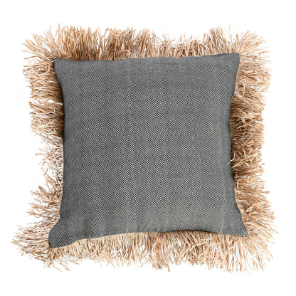 The Cotton Bonita Cushion Cover - Natural Black - 60x60