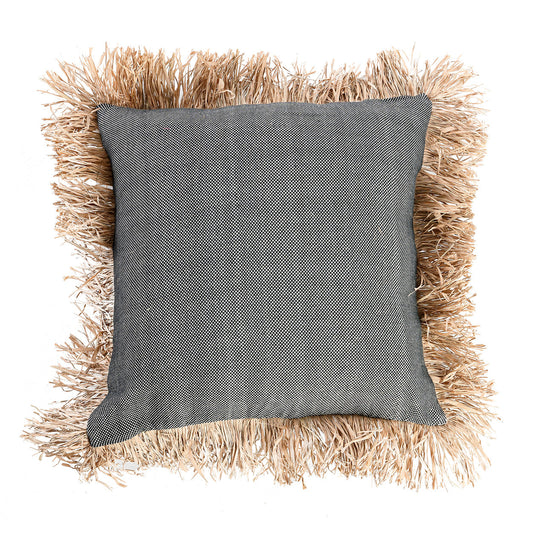 The Cotton Bonita Cushion Cover - Natural Black - 60x60