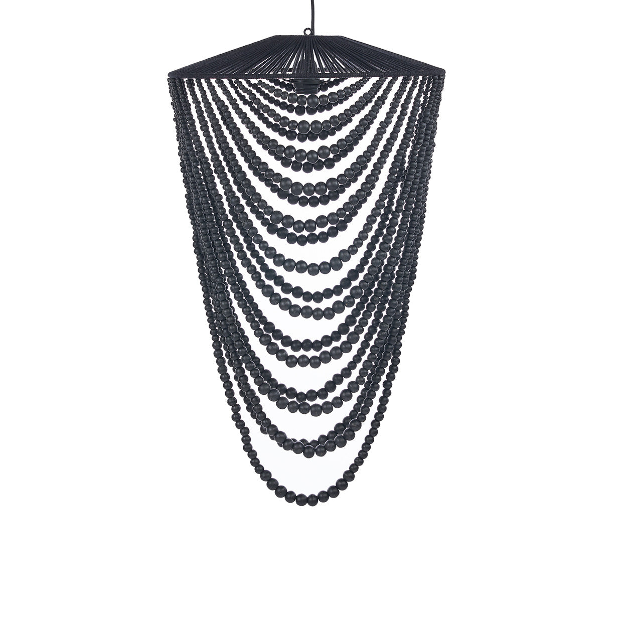 The Wooden Bead Chandelier - Black - L