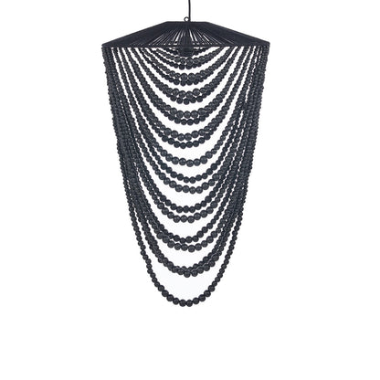 The Wooden Bead Chandelier - Black - L