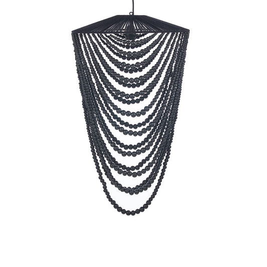 The Wooden Bead Chandelier - Black - L