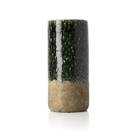 The Moss Cylinder Vase - Concrete Green - L