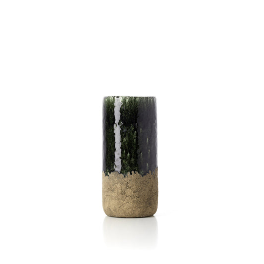 The Moss Cylinder Vase - Concrete Green - M