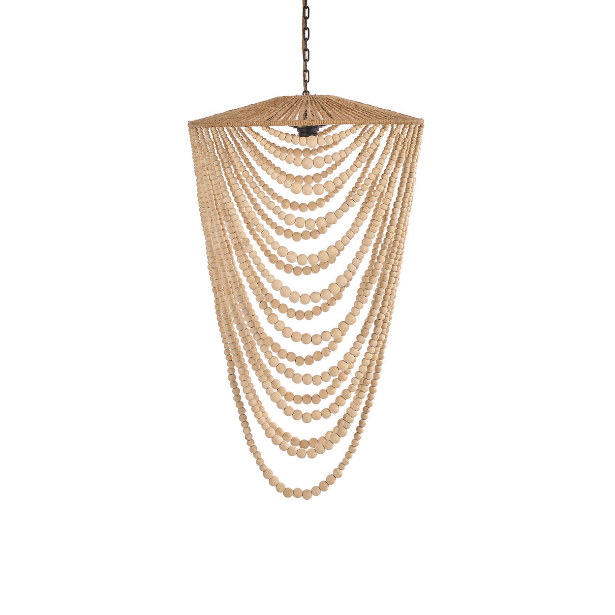 The Wooden Bead Chandelier - Natural - L