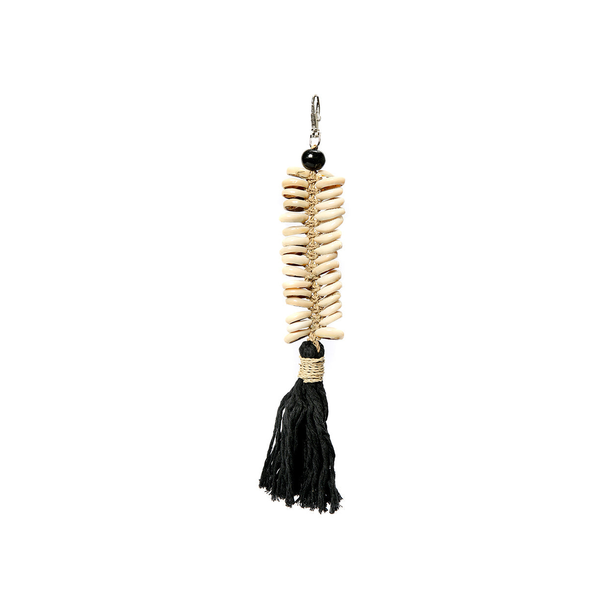 The Macrame Fishbone Keychain - Black