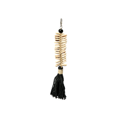 The Macrame Fishbone Keychain - Black