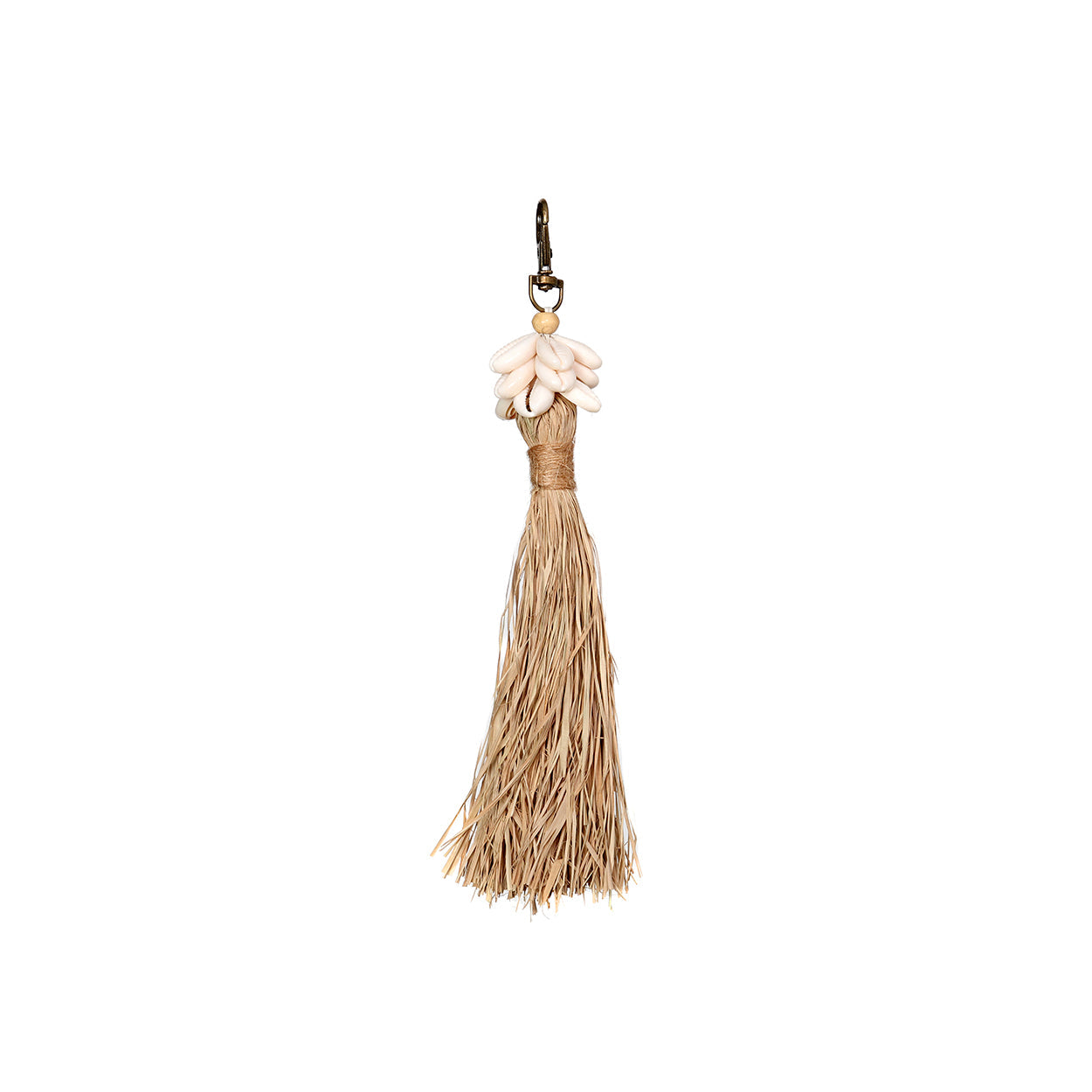 The Raffia Cowrie Shell Keychain
