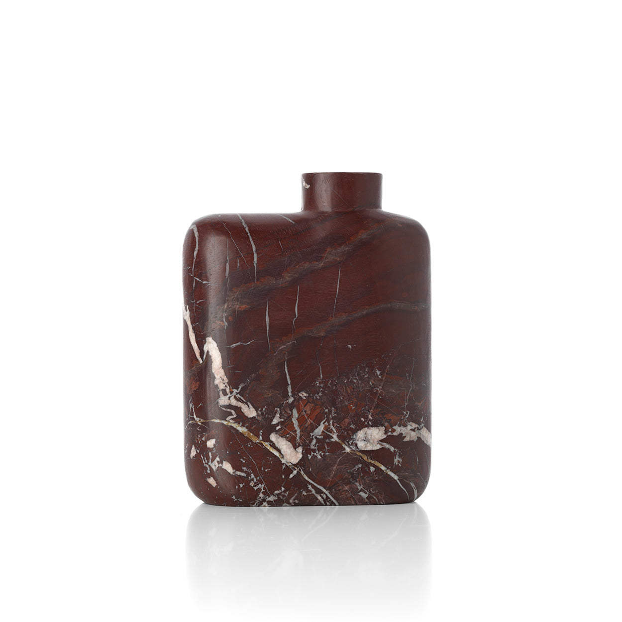 The Rosso Levanto Marble Vase - Wine Red - High
