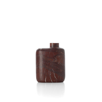 The Rosso Levanto Marble Vase - Wine Red - Low
