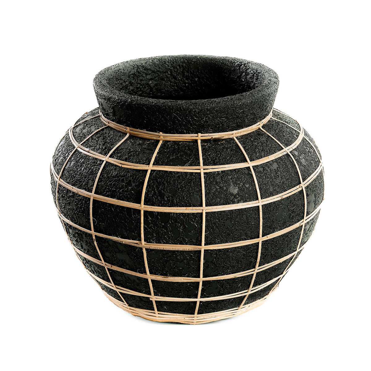 The Belly Vase - Black Natural - L