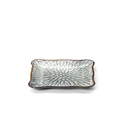 The Lotus Ice Square Plate - Grey Brown - M