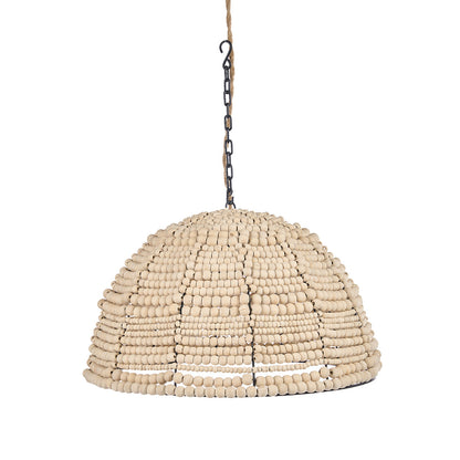 The Wooden Bead Dome Pendant - Natural