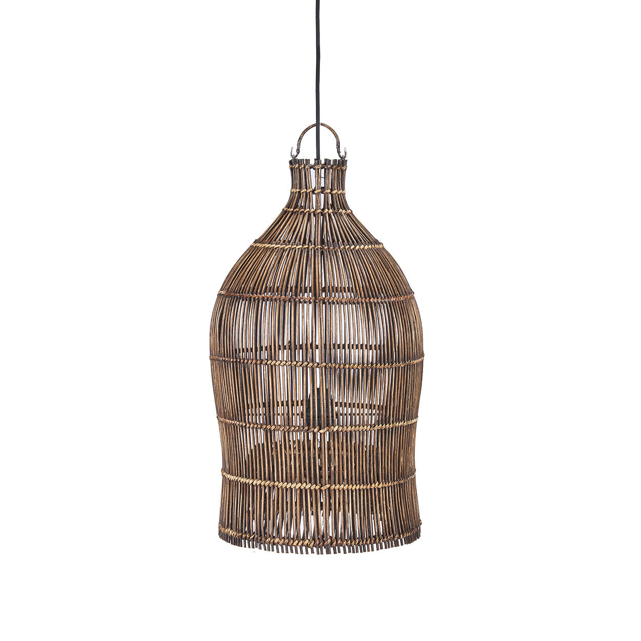 The Woven Bell Pendant - Dark Walnut - S