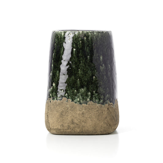 The Moss Conical Planter - Concrete Green - L