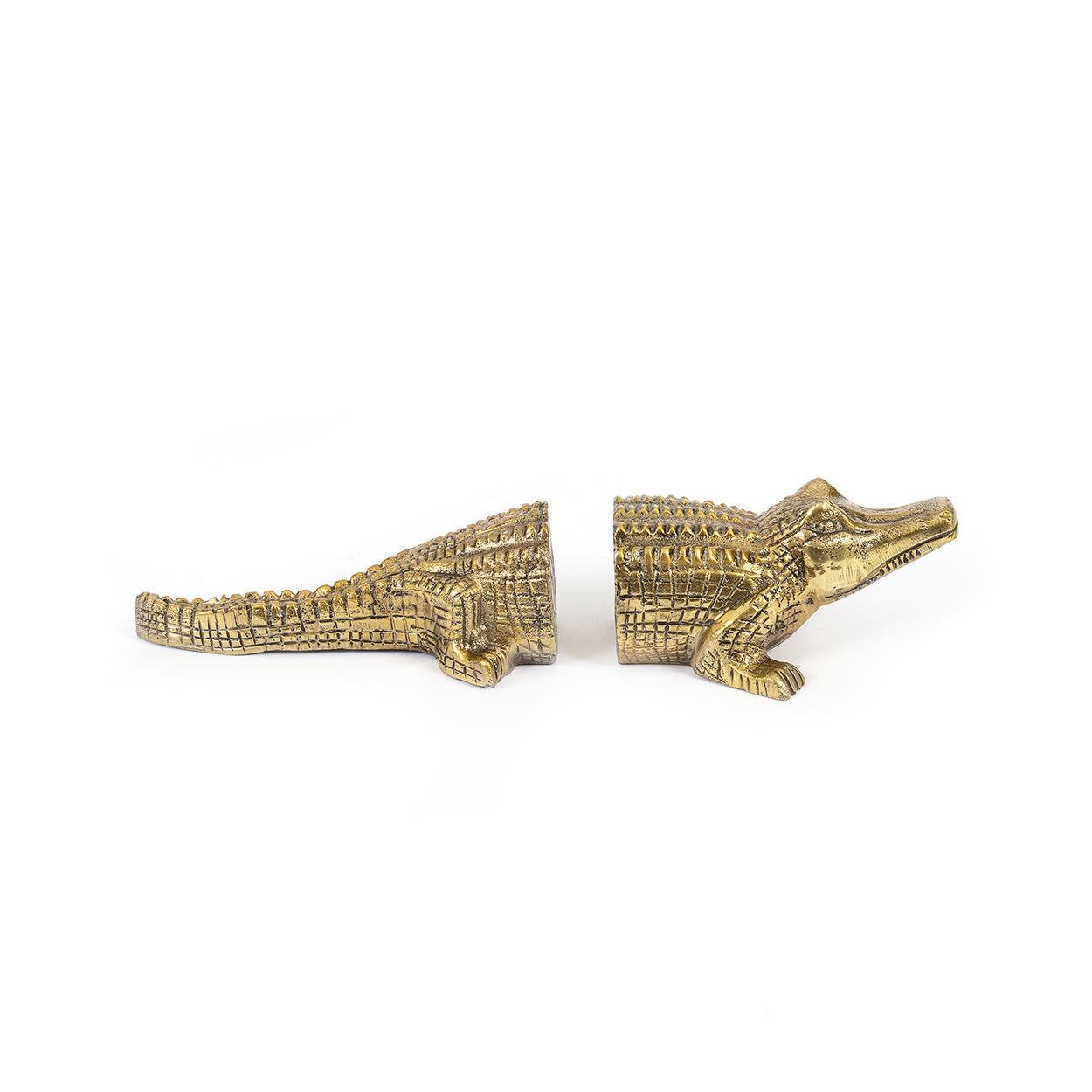 The Crocodile Book Stands - Brass