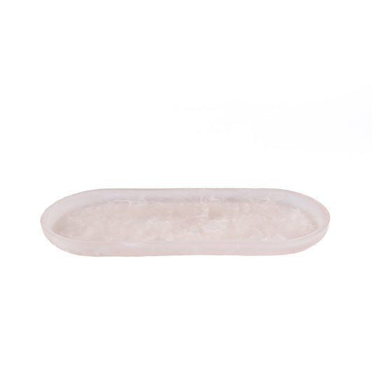 The Resin Oval Plate - Pink White