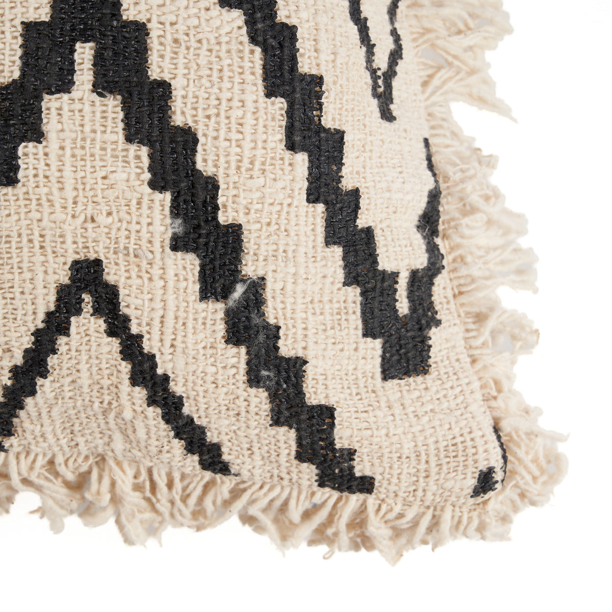 The Sahara Diamond Cushion Cover - Natural Black