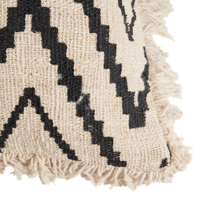 The Sahara Diamond Cushion Cover - Natural Black