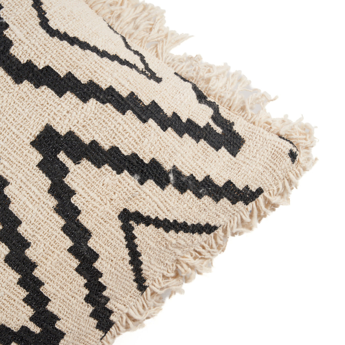 The Sahara Diamond Cushion Cover - Natural Black