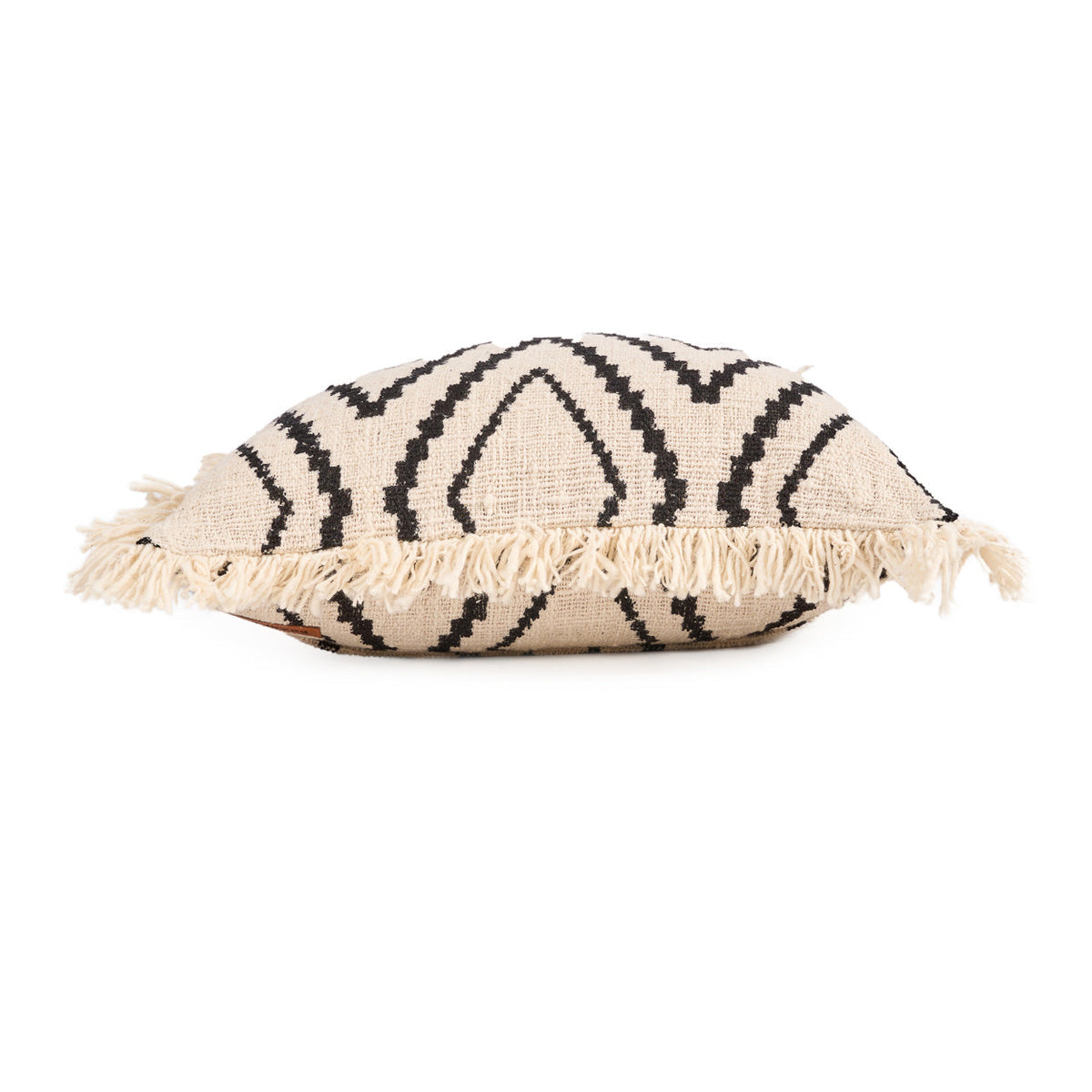 The Sahara Diamond Cushion Cover - Natural Black