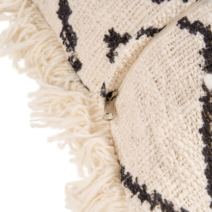 The Sahara Diamond Cushion Cover - Natural Black