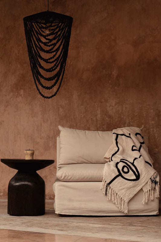 The Evil Eye Bed Throw - Natural Black