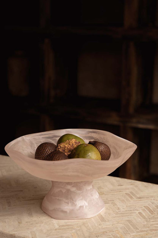 Resin Organic Fruit Stand - Pink and White