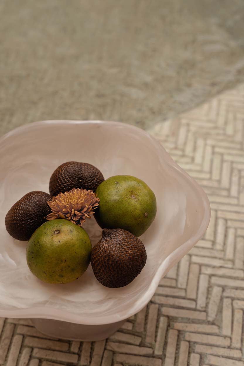 Resin Organic Fruit Stand - Pink and White