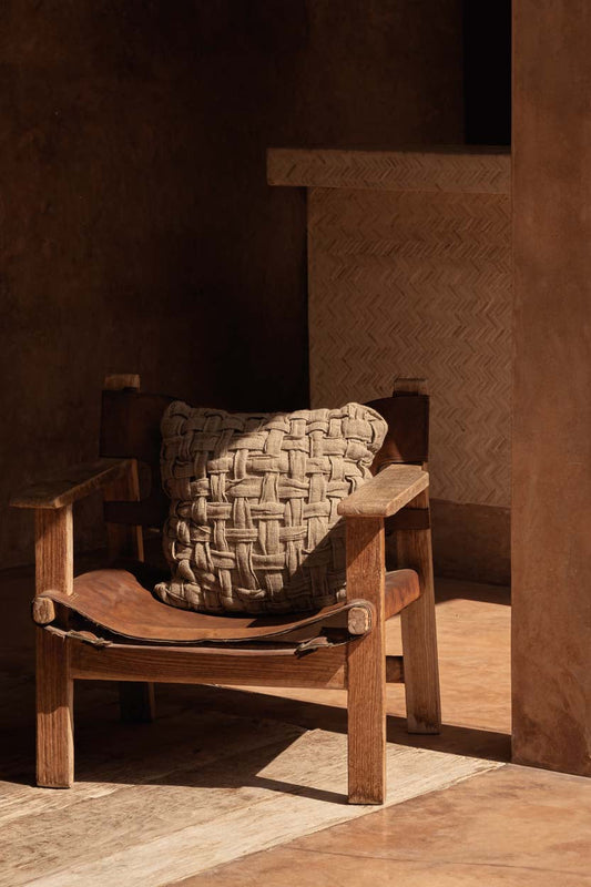 The Linen Crosier Cushion Cover - Natural