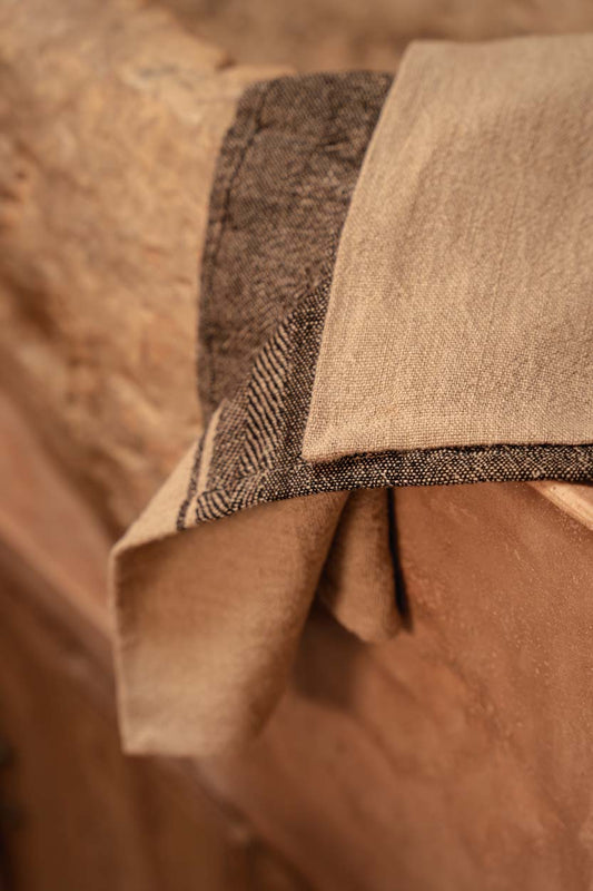 The Linen Moody Kitchen Towel - Natural Black - 50x70