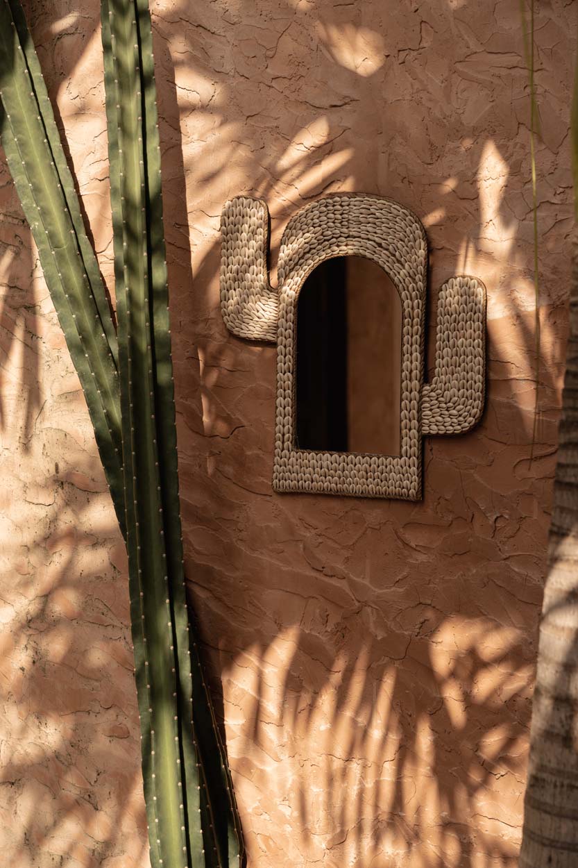 The Cactus Shell Mirror - White