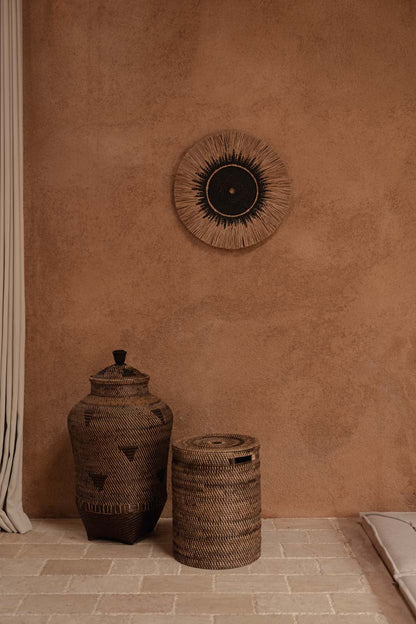 Raffia Macramé Wall Decor - Black/Natural