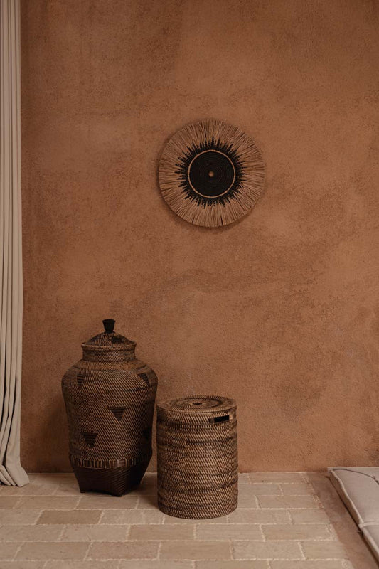 Raffia Macramé Wall Decor - Black/Natural