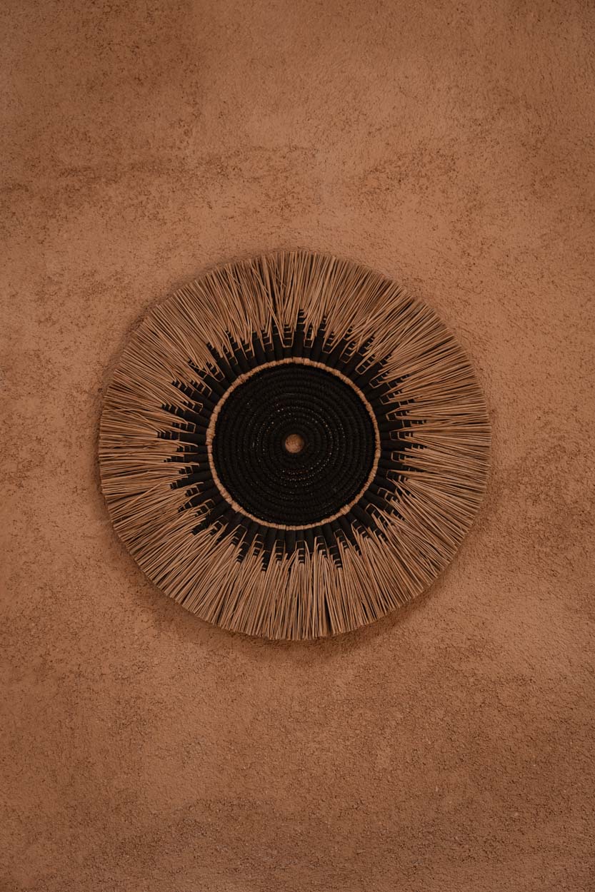 Raffia Macramé Wall Decor - Black/Natural
