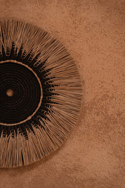 Raffia Macramé Wall Decor - Black/Natural