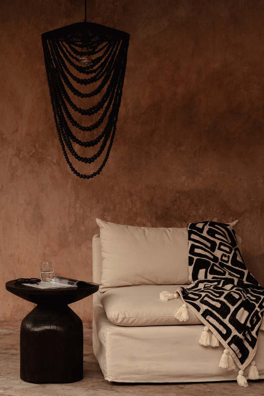 The Wooden Bead Chandelier - Black - L