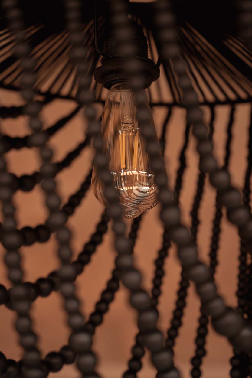 The Wooden Bead Chandelier - Black - L